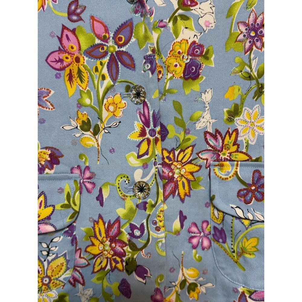 Vintage REDD Jeans Dopamine Dressing Floral Blazer Women Size 6 Artsy Retro Chic - Picture 3 of 9